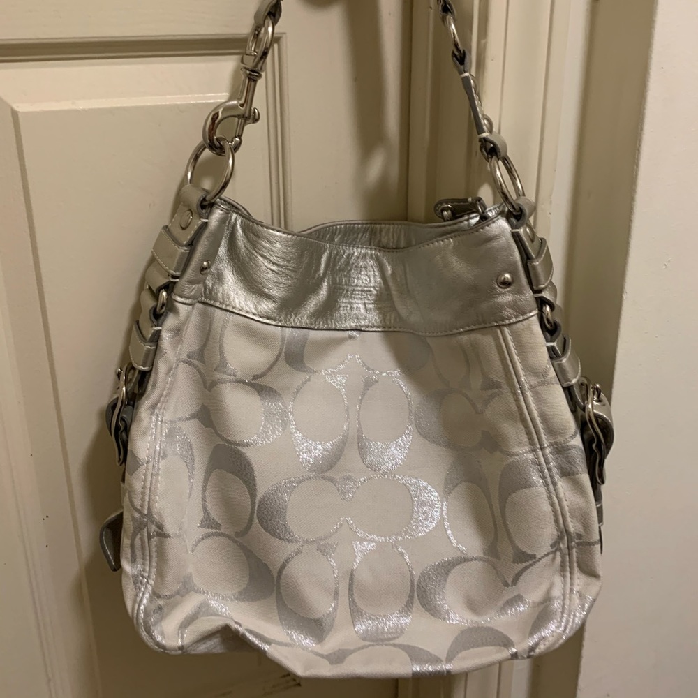 Silver Coach Bag
